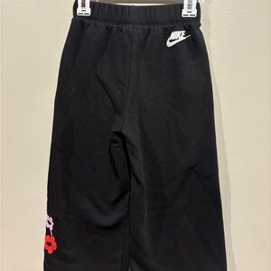 Nike Kids Black Sweatpants with Floral Accents